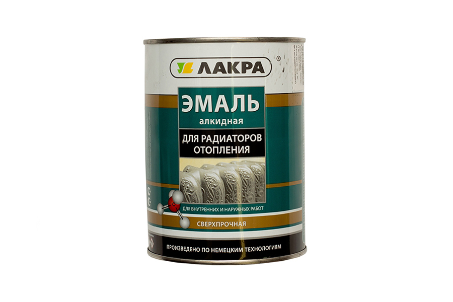 Эмаль алкидная д/радиаторов белая п/матов., 0,9 кг, ЛАКРА