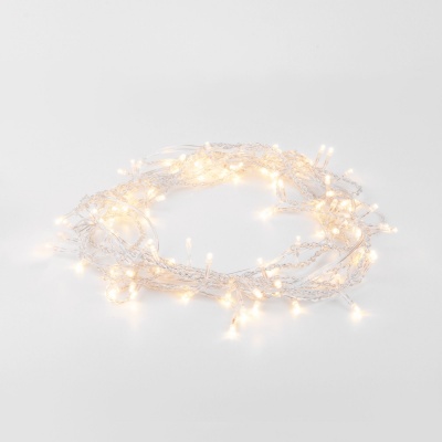 Гирлянда светодиодная 1,5*1,5м, 288св-в, теплый белый свет, провод прозр