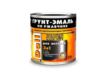 Грунт-Эмаль по ржавчине 3в1 черный RAL 9005 DALI, 0,75л