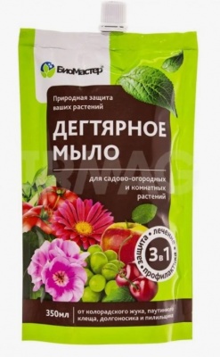 От вредителей Мыло Дегтярное 350мл./БиоМастер