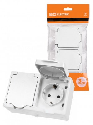 Розетка 2М  О/У   П/Г "Вуокса"  с З/К  горизонтальная  /IP54 /ТDM