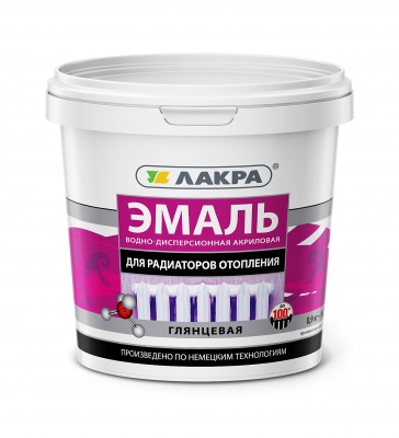 Эмаль акриловая д/радиаторов,белая глянц, 0,9 кг "Лакра"