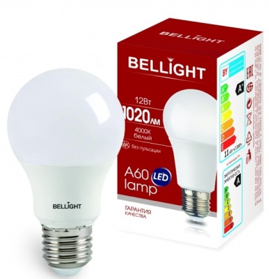 Лампа светодиодная LED A60 220V/12W/E27 1020Lm 4000К BELLIGHT