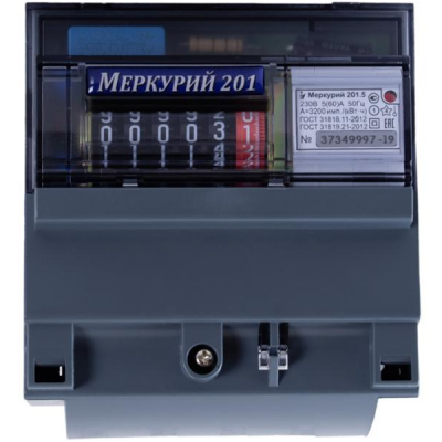 Счетчик электроэнергии "Меркурий" 201.5 1ф 5-60А 1кл.т.
