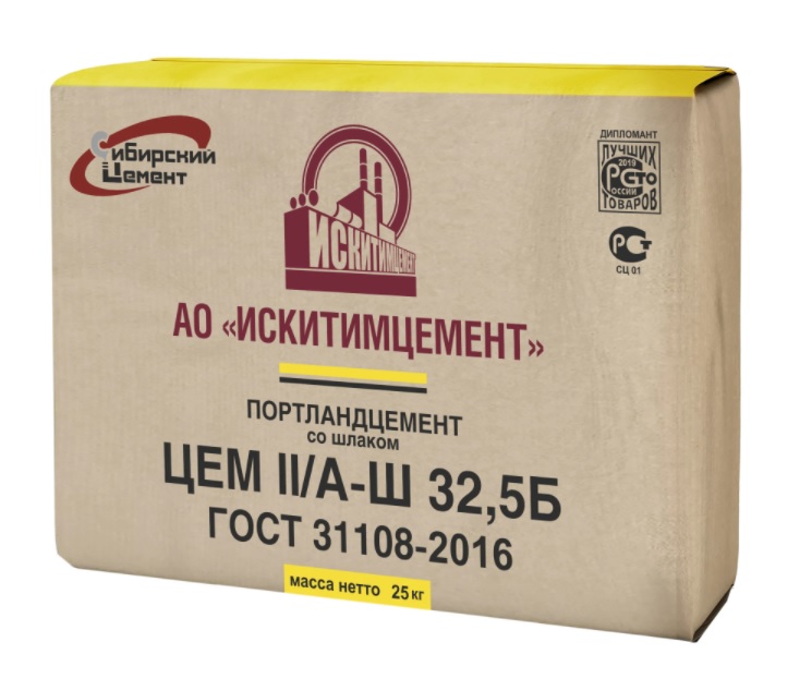 Цемент ЦЕМ II/A-Ш 32,5Б, 50 кг Искитимцемент