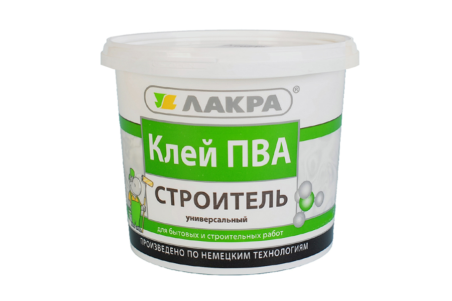 Клей ПВА универсал. Строитель 0,9кг, ЛАКРА