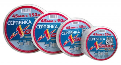 Сетка строительная "Серпянка" самокл.,45мм*45м X-Glass Gold