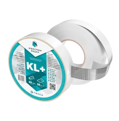 Скотч двухсторонний Изоспан KL+, 25мм х 25м